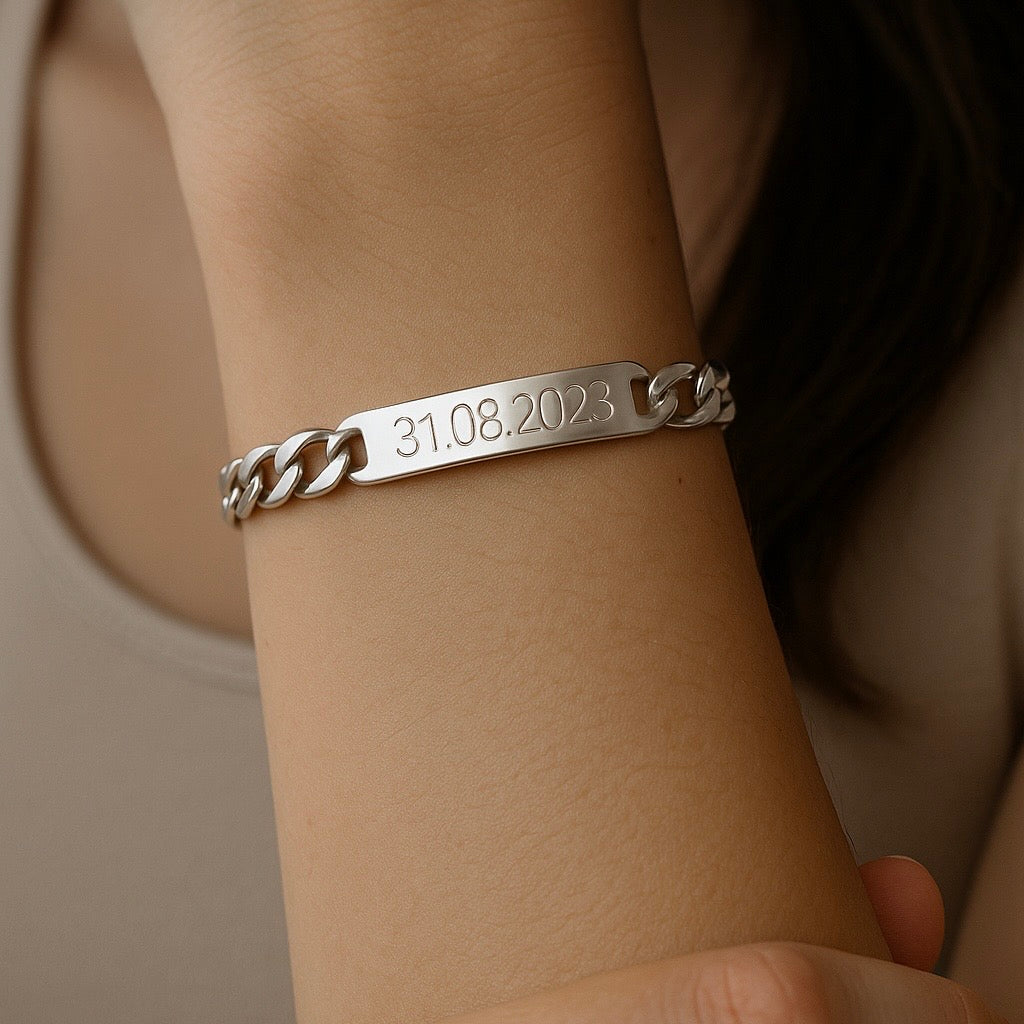 Gourmette acier inoxydable gravure 