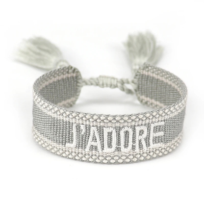 J’adore | Bracelet tressé en coton