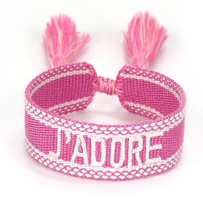 J’adore | Bracelet tressé en coton