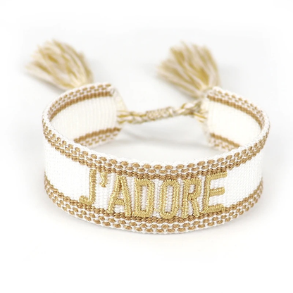 J’adore | Bracelet tressé en coton