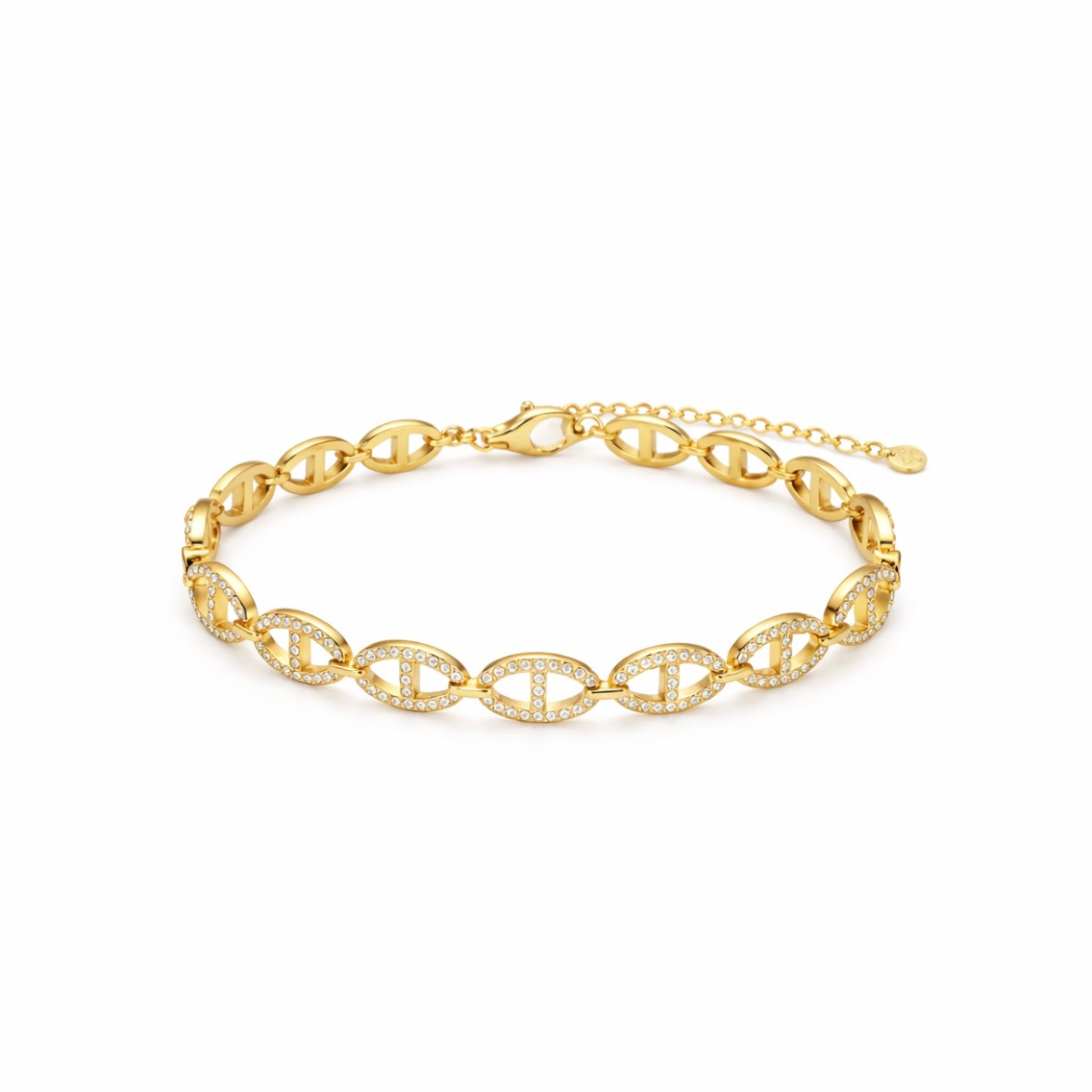 Bracelet maille en acier inoxydable doré