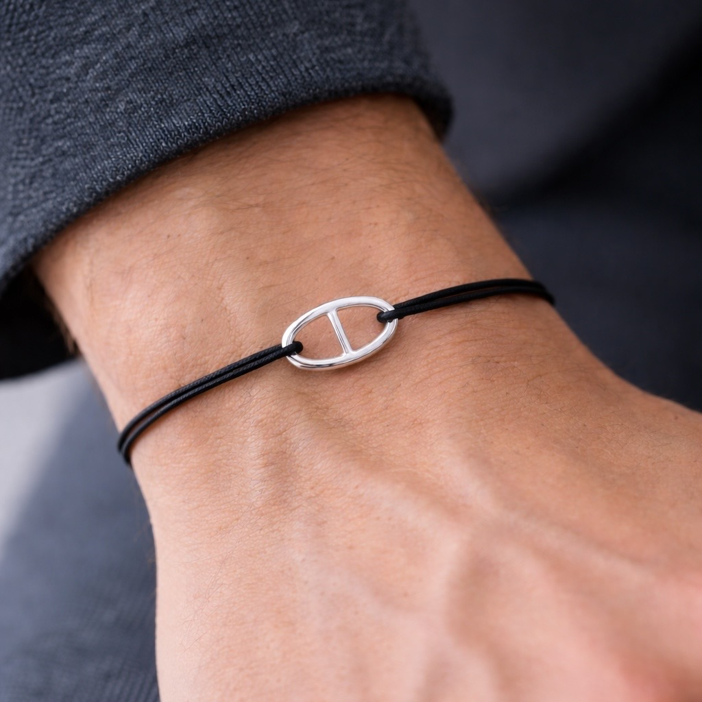 Bracelet maille marine acier inoxydable ajustable 
