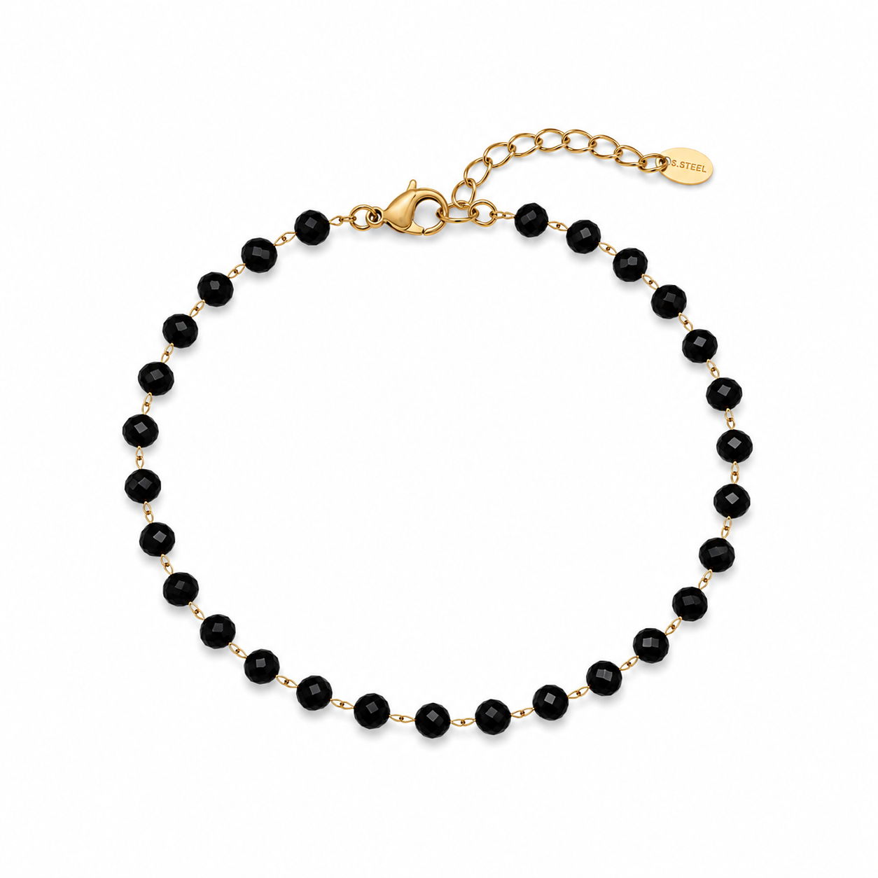 Bracelet noir en acier inoxydable 