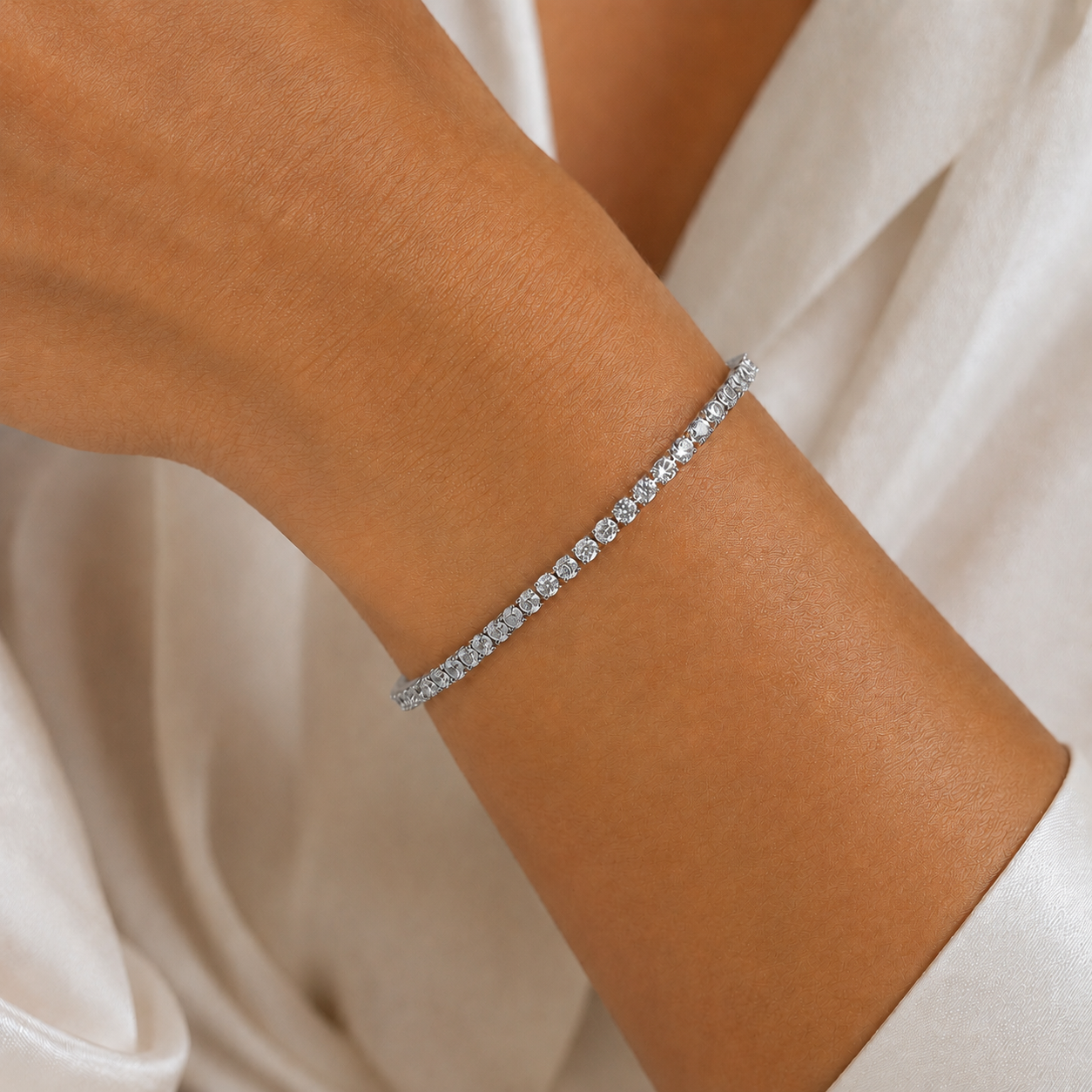 Bracelet diamant acier inoxydable 