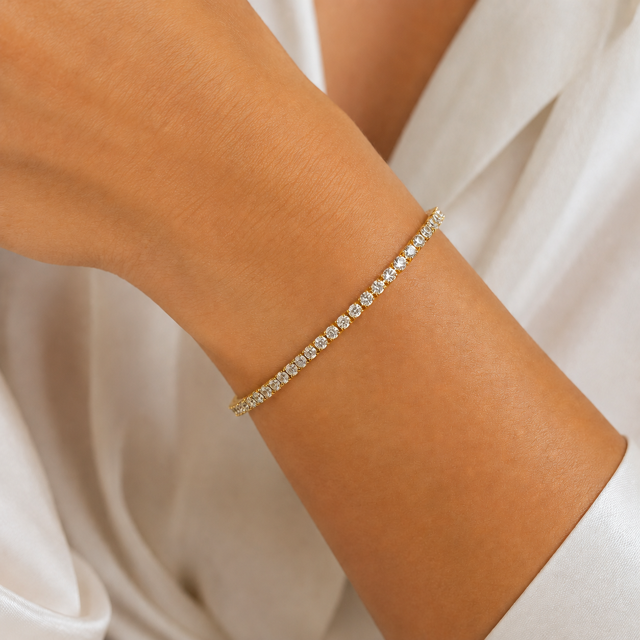 Bracelet diamant en acier inoxydable 