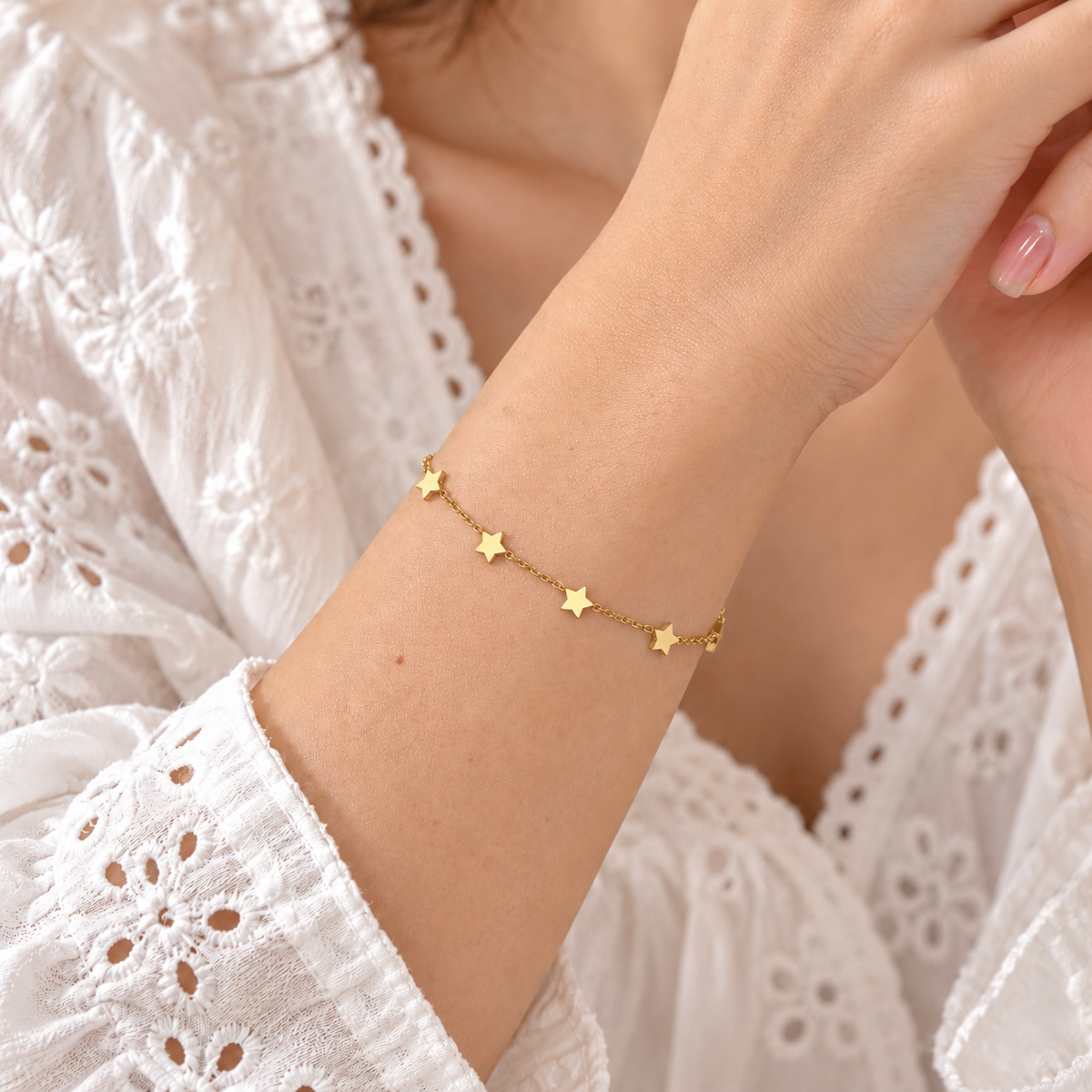 Bracelet étoiles en acier inoxydable 
