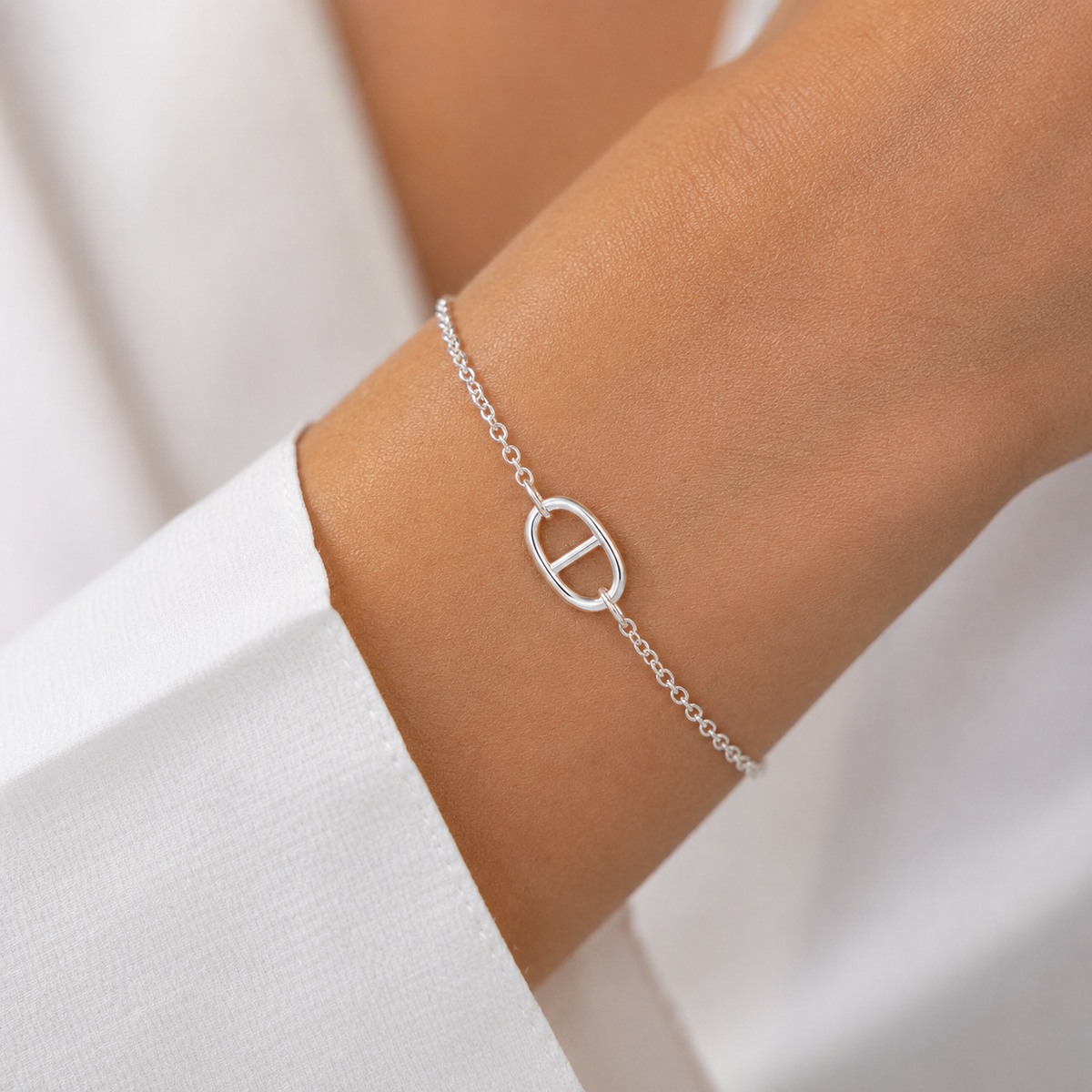 Bracelet acier maille marine 