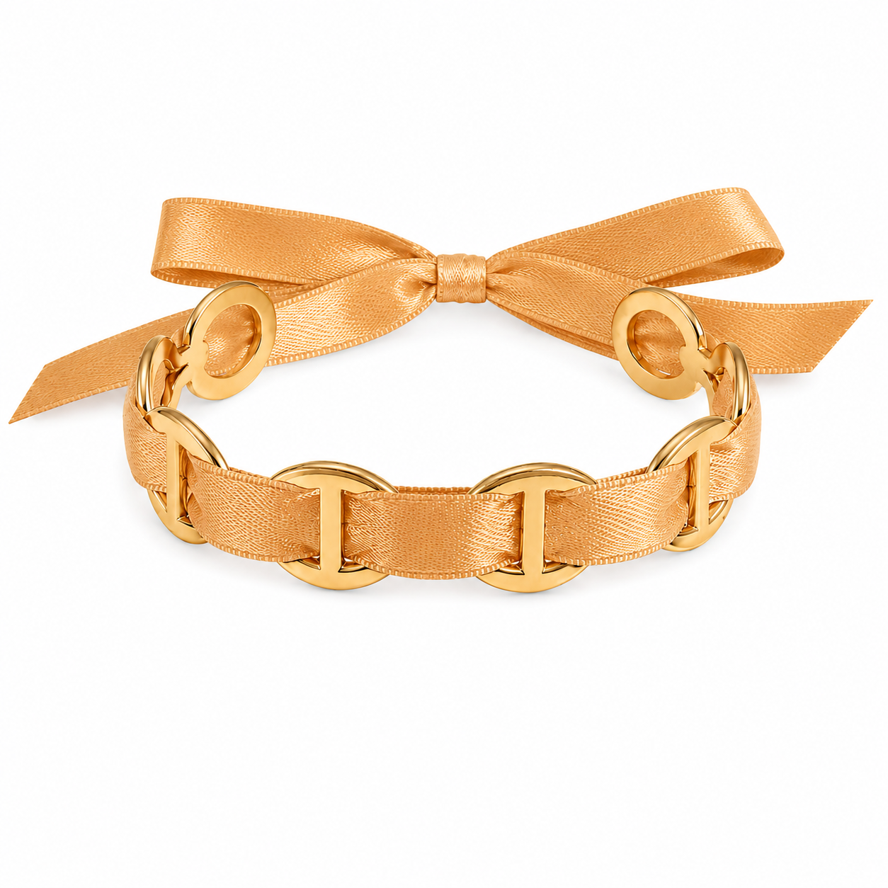 Bracelet jonc ruban satin Miel 