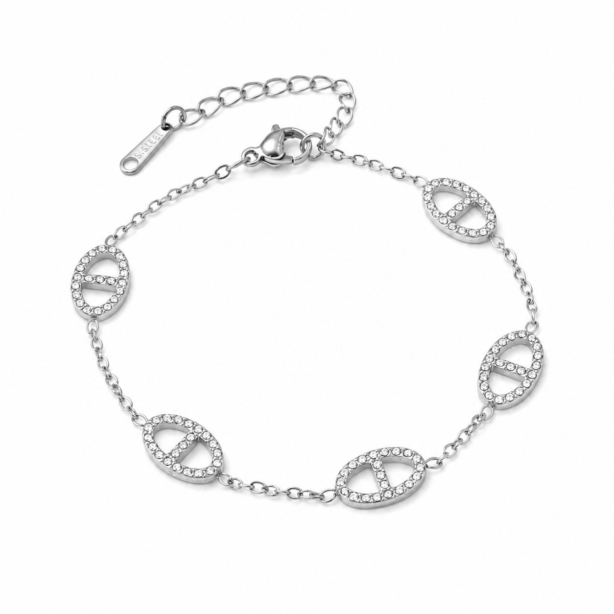 Bracelet maille marine zircon 