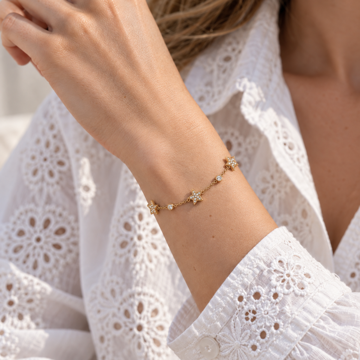 Bracelet étoile en acier inoxydable 