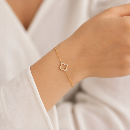 Bracelet trèfle en acier inoxydable 
