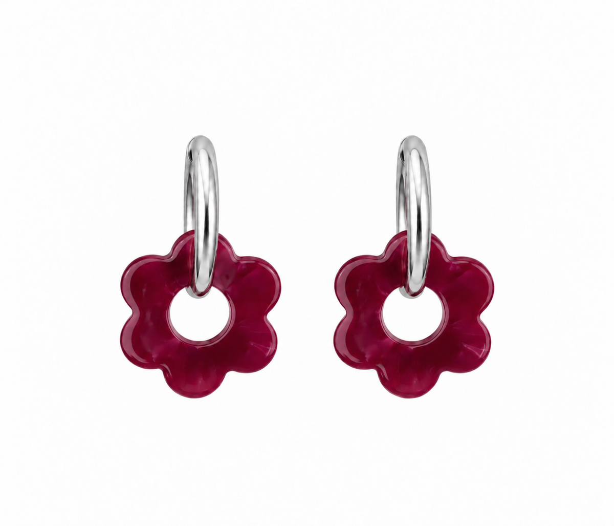 Fleurs | Boucles d’oreilles en acier inoxydable