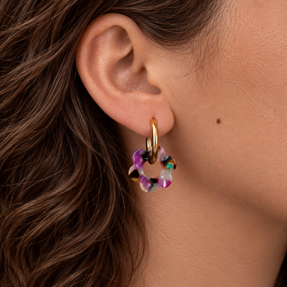 Fleurs | Boucles d’oreilles en acier inoxydable