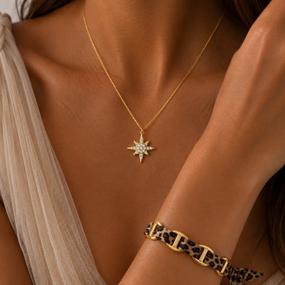 Collier étoile en acier inoxydable 