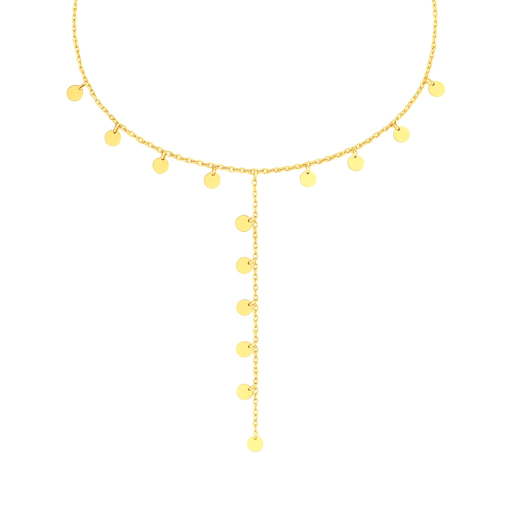 Collier Y confettis en acier inoxydable