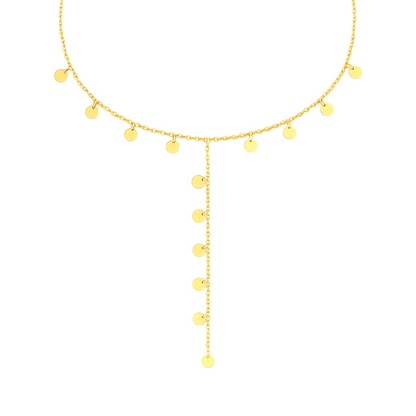 Collier Y confettis en acier inoxydable