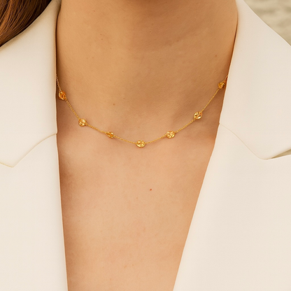 Collier médaillons en acier inoxydable doré 