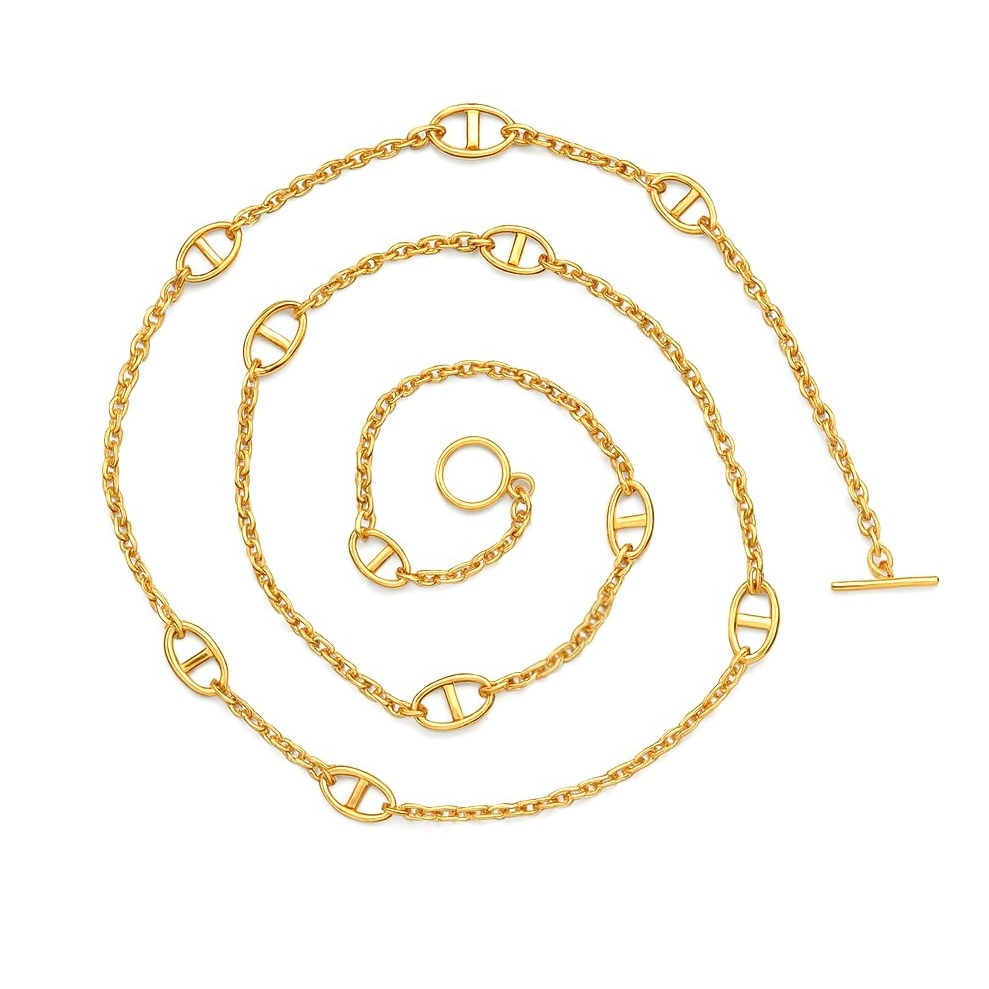 Collier maille long en acier inoxydable 