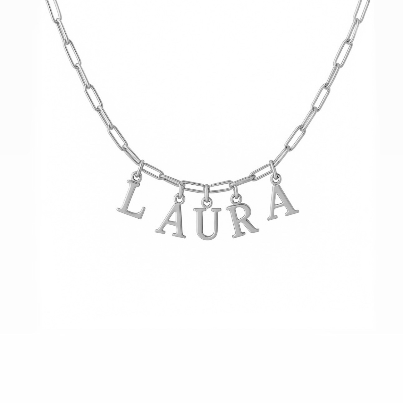 Collier lettres personnalisé en acier inoxydable 