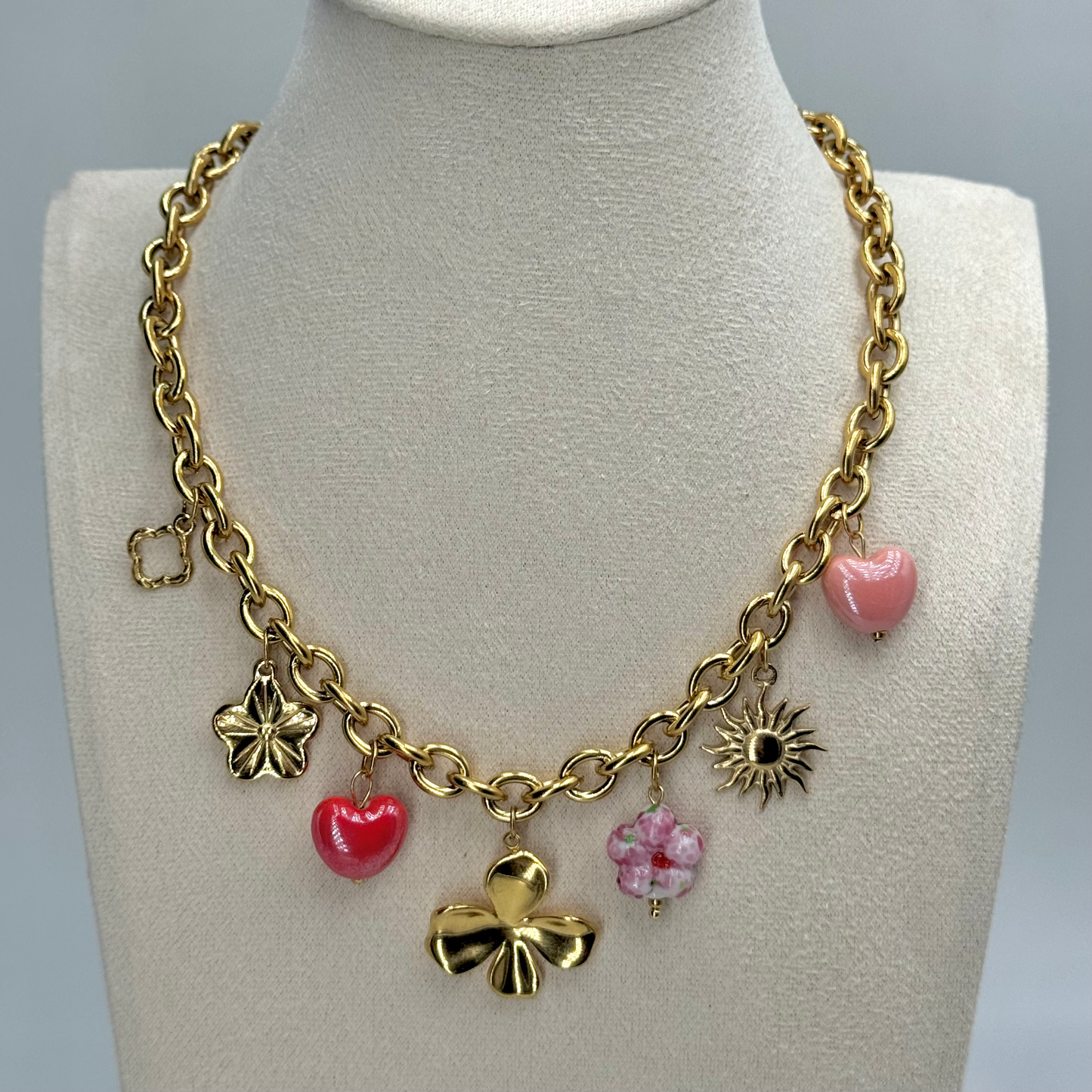 Collier charms en acier inoxydable