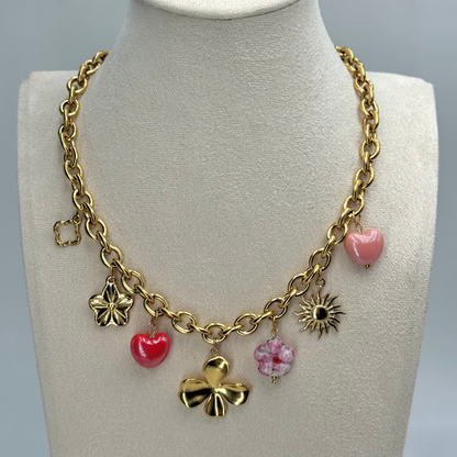 Collier charms en acier inoxydable