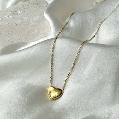 Collier cœur en acier inoxydable ajustable doré pas cher 