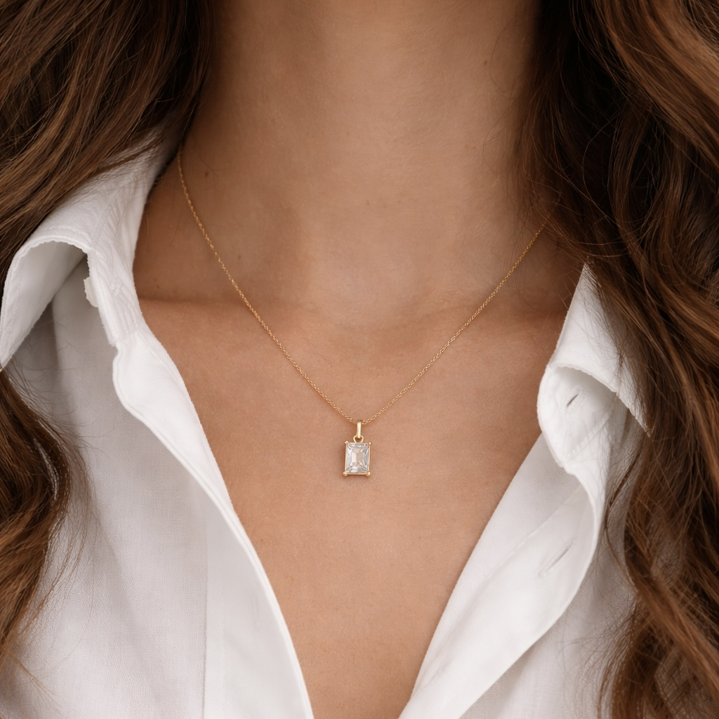Collier diamant en acier inoxydable 