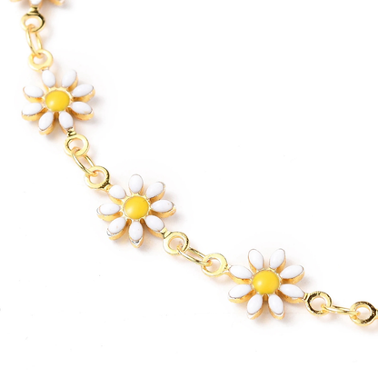 Collier ras du cou fleur en acier inoxydable doré fait mais tendance cadeau pour femme pas cher