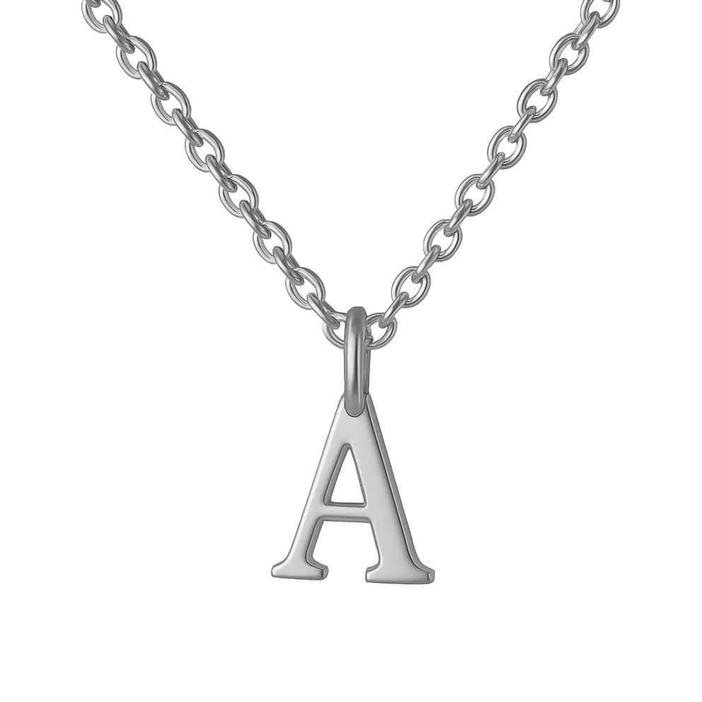 Collier lettre initial en acier inoxydable 