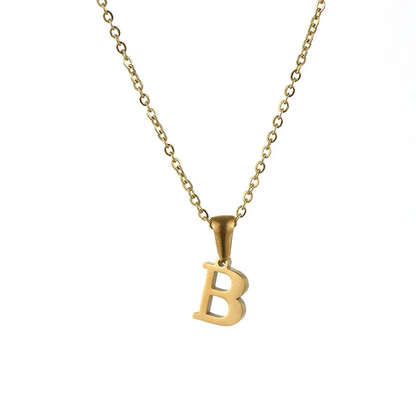 Collier lettre B alphabet en acier inoxydable doré pas cher