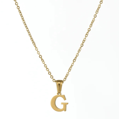 Collier lettre G alphabet en acier inoxydable doré pas cher