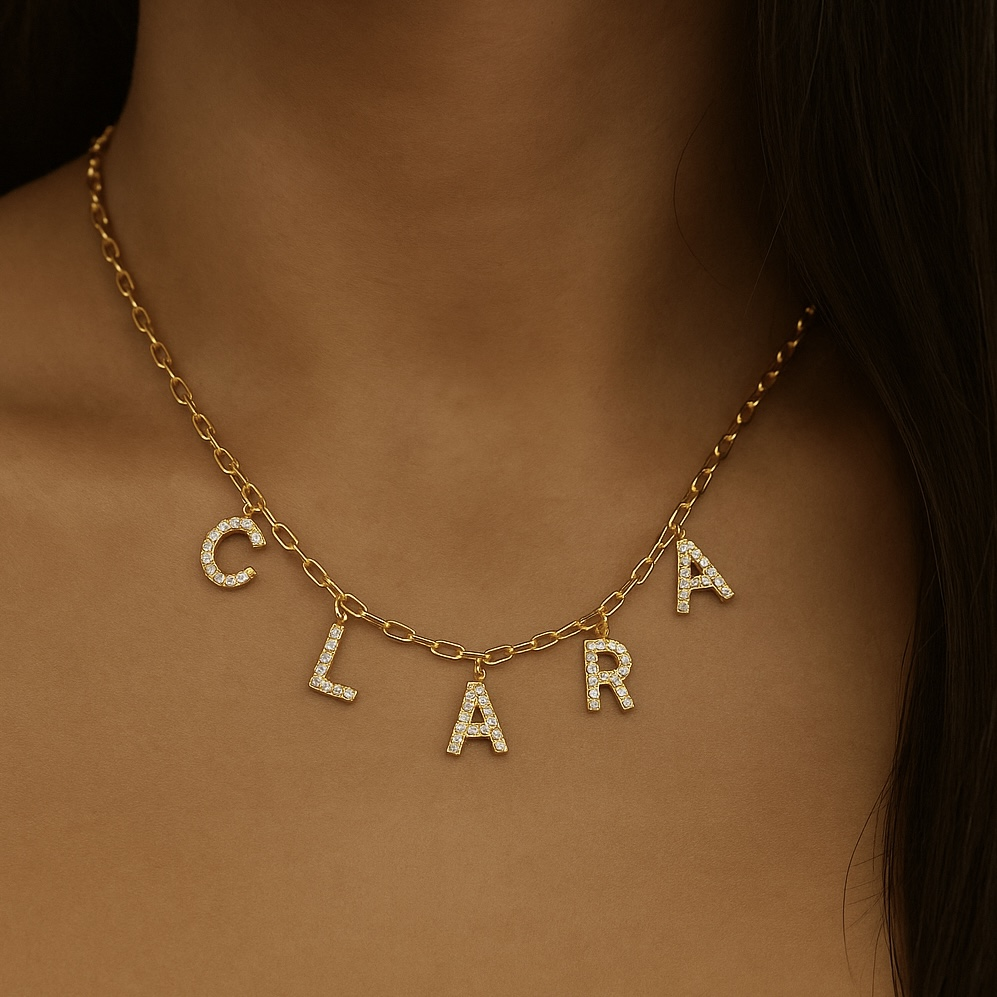 Collier personnalisé lettre en acier inoxydable 