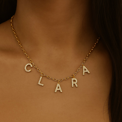 Collier personnalisé lettre en acier inoxydable 