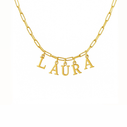 Collier lettres personnalisé en acier inoxydable 