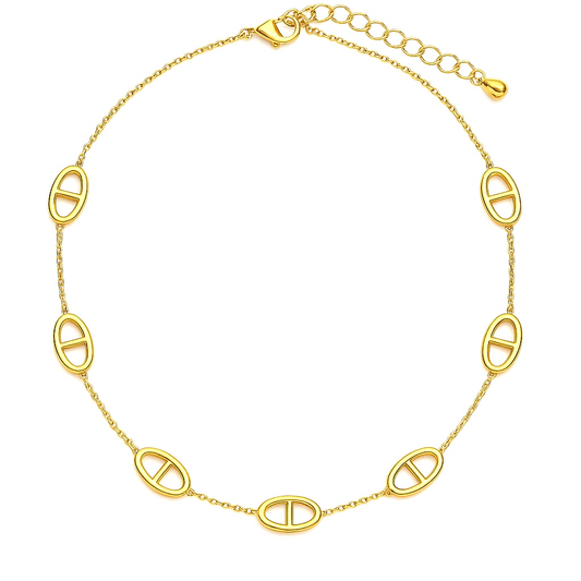 Collier maille acier inoxydable doré