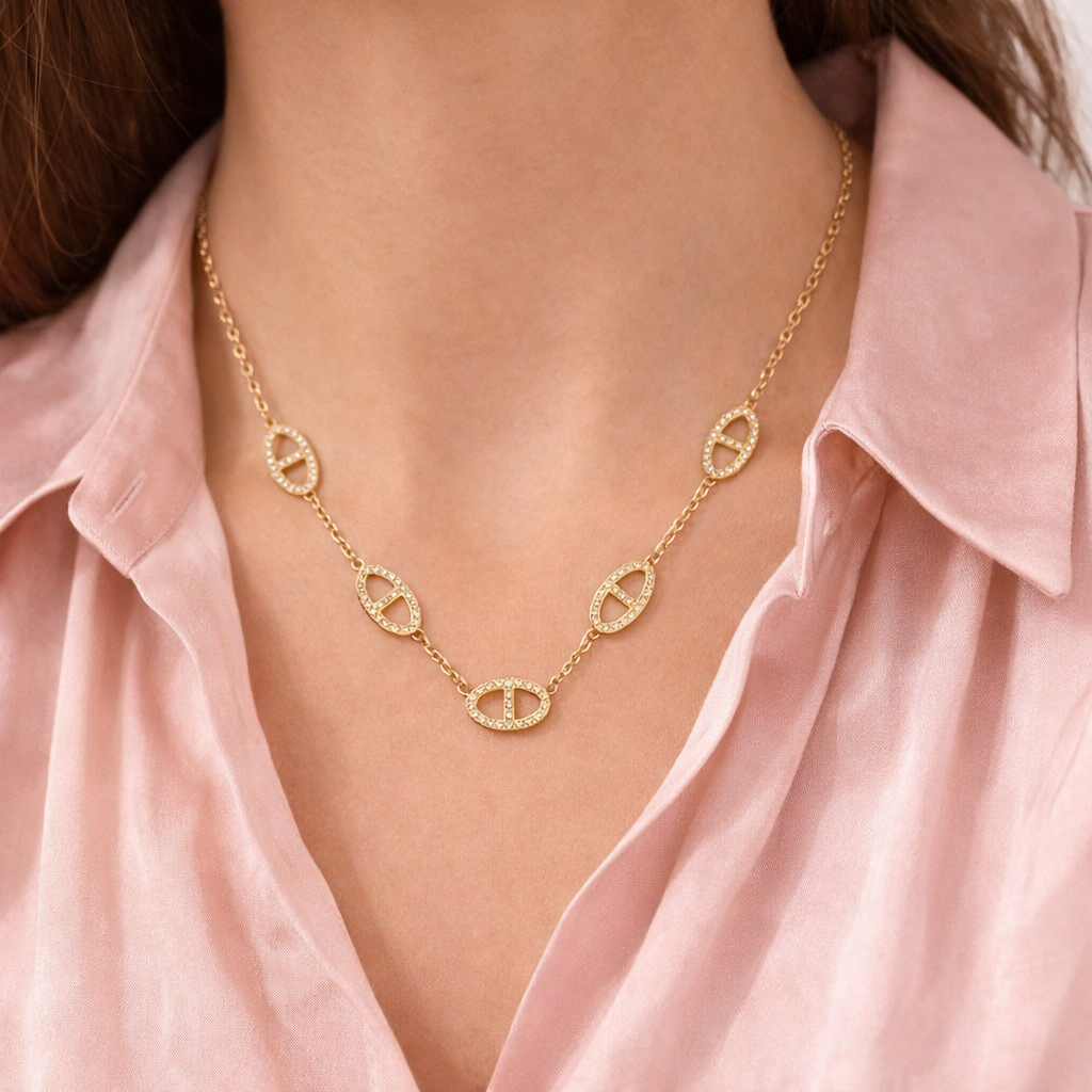 Collier maille marine en acier inoxydable 