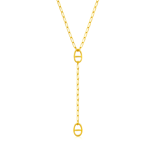 Collier maille marine Y en acier inoxydable 