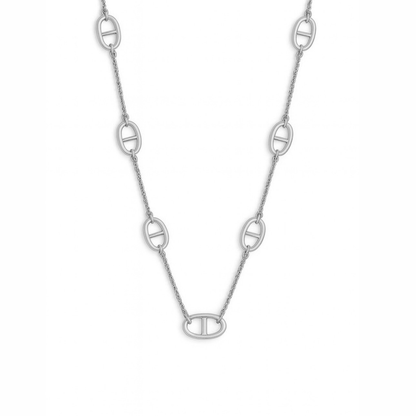 Collier mailles marine en acier inoxydable 