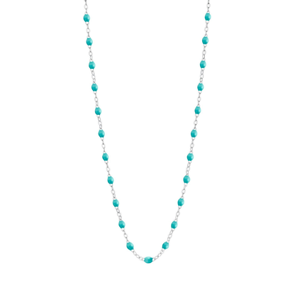 Colliers chaînes avec perles couleurs en acier inoxydable doré et argenté tendance pas cher cadeau pour femme turquoise 