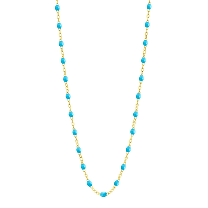 Colliers chaînes avec perles couleurs en acier inoxydable doré et argenté tendance pas cher cadeau pour femme turquoise et doré 