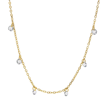 Collier ras du cou acier inoxydable perles 