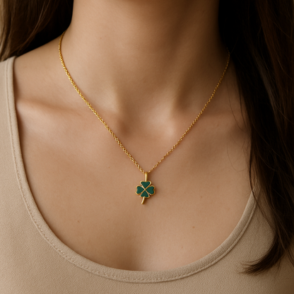 Chance | Collier trèfle en acier inoxydable