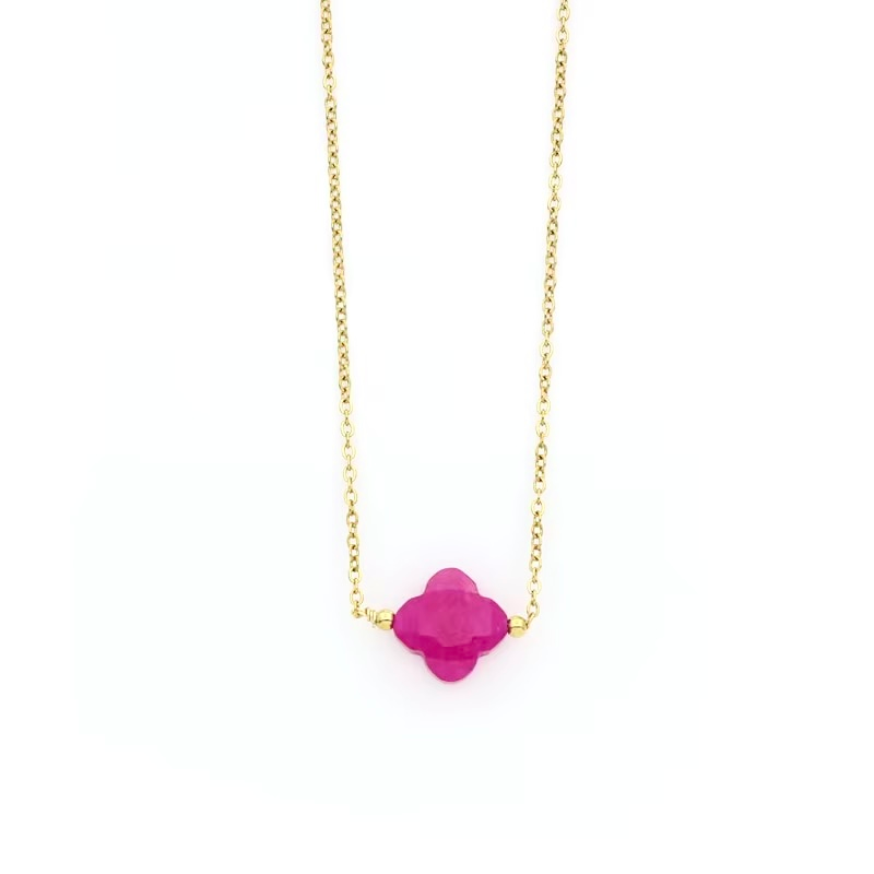 Collier trèfle en acier inoxydable pas cher 