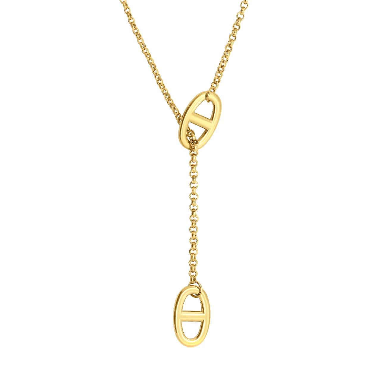 Collier y en acier inoxydable maille 