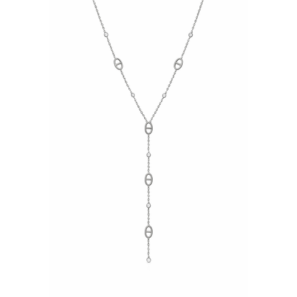 Collier cravate maille marine en acier inoxydable 