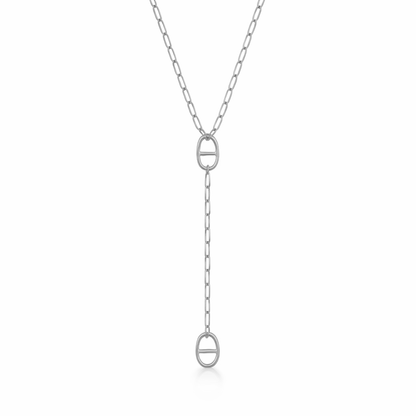 Collier maille marine forme y en acier inoxydable 