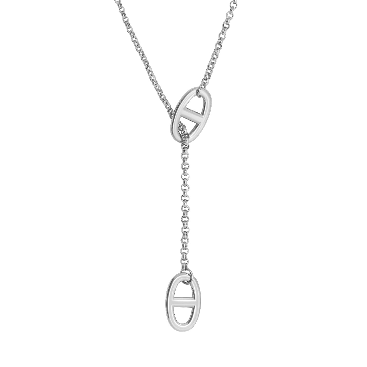 Collier maille forme y en acier inoxydable 