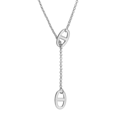 Collier maille forme y en acier inoxydable 