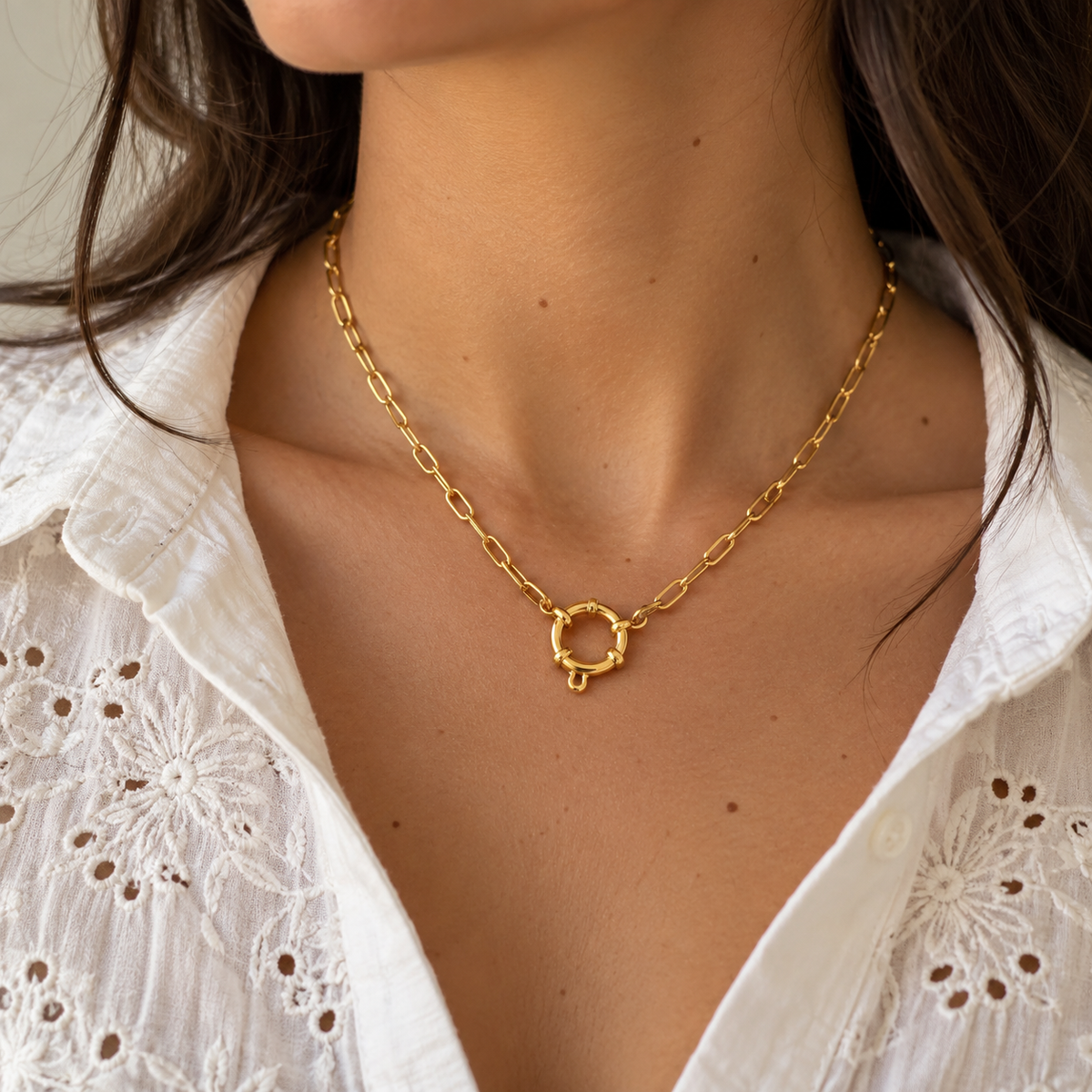 Collier à charms en acier inoxydable 