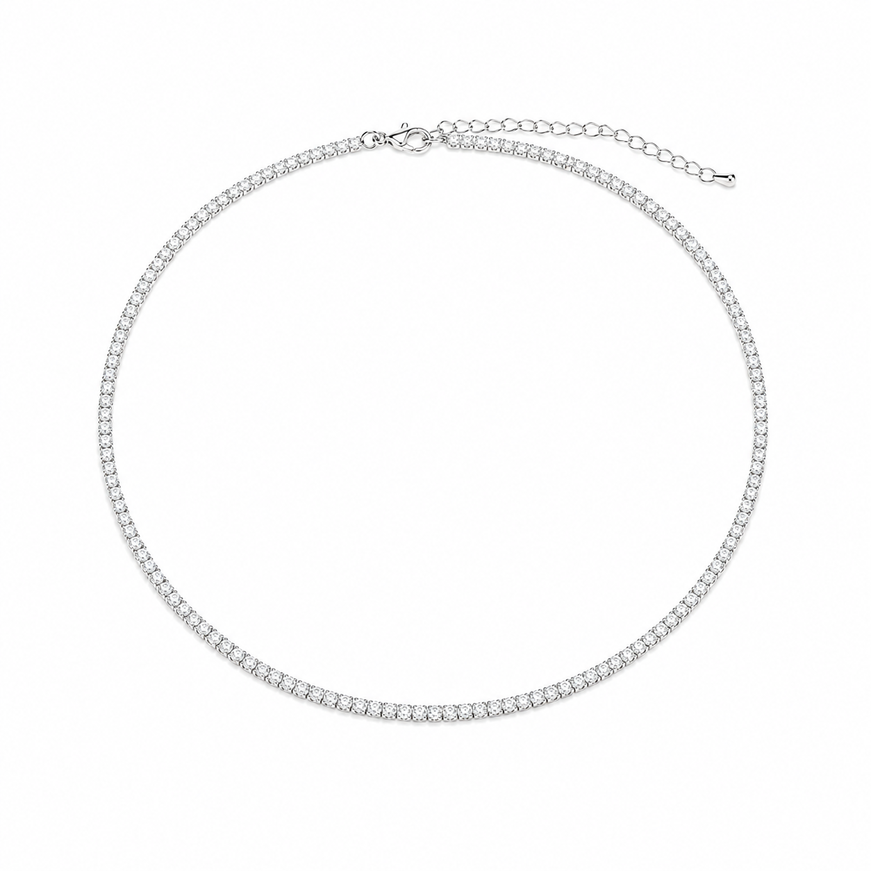 Collier diamant acier inoxydable 